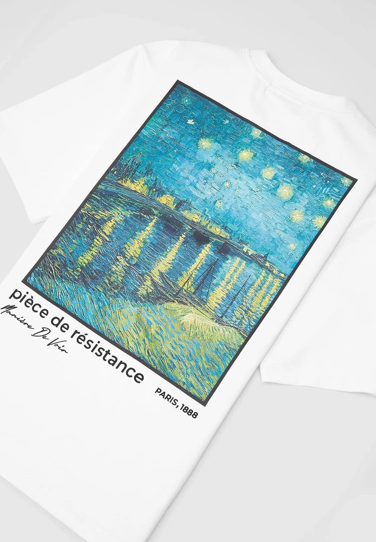 Man T-Shirts Van Gogh Graphic T-Shirt - White T-SHIRTS & TOPS