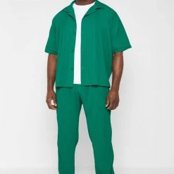Man Casual Trousers Pleated Trousers - Green