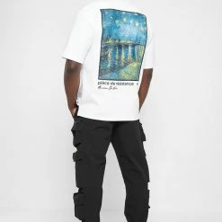 Man T-Shirts Van Gogh Graphic T-Shirt - White T-SHIRTS & TOPS