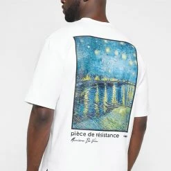 Man T-Shirts Van Gogh Graphic T-Shirt - White T-SHIRTS & TOPS