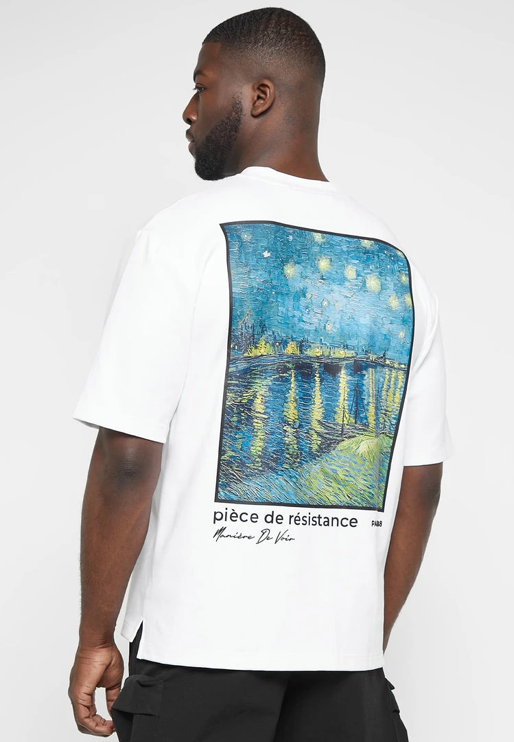 Man T-Shirts Van Gogh Graphic T-Shirt - White T-SHIRTS & TOPS