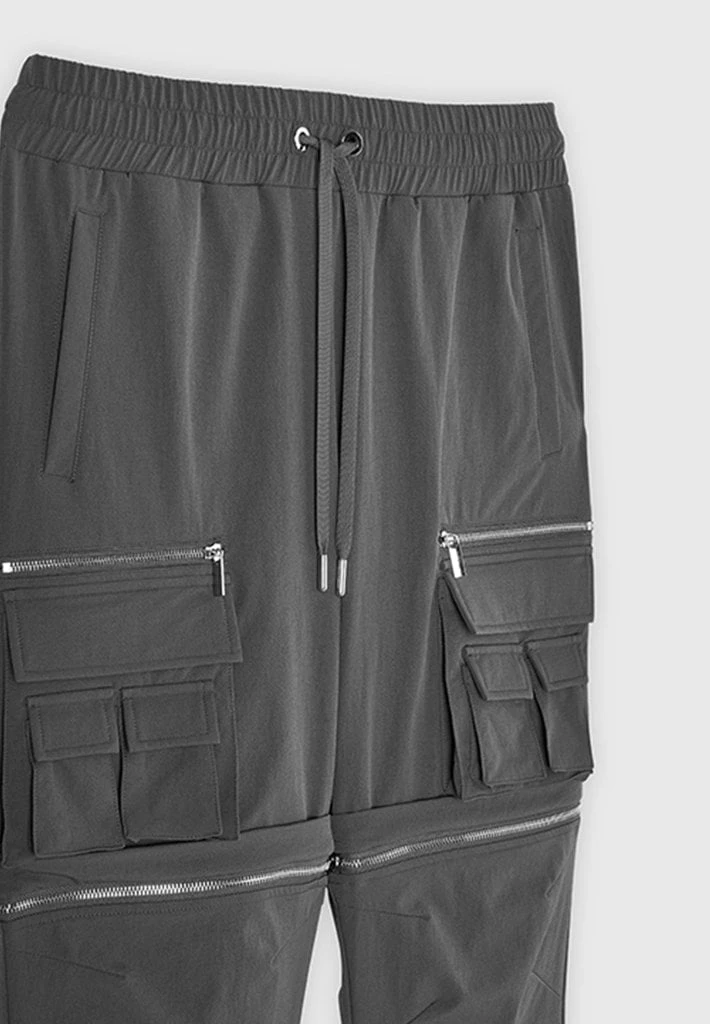 Man Casual Trousers 2-in-1 Hardware Cargo Pants - Grey