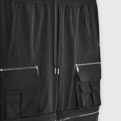 Man Casual Trousers 2-in-1 Hardware Cargo Pants - Black