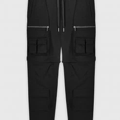 Man Casual Trousers 2-in-1 Hardware Cargo Pants - Black