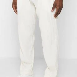 Man Casual Trousers Pleated Trousers - Cream
