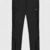 Man Tracksuit Bottoms Crinkled Nylon Taped Track Pants - Black