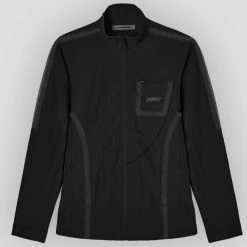 Man Tracksuit Tops Crinkled Nylon Taped Track Jacket - Black TRACKSUITS