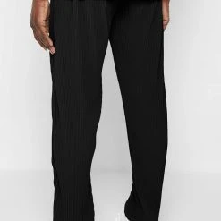 Man Casual Trousers Pleated Trousers - Black