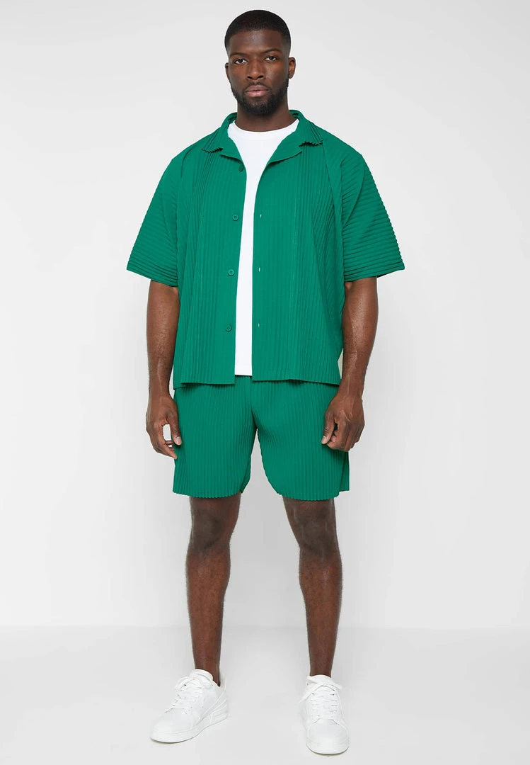 Man Shorts Pleated Shorts - Green