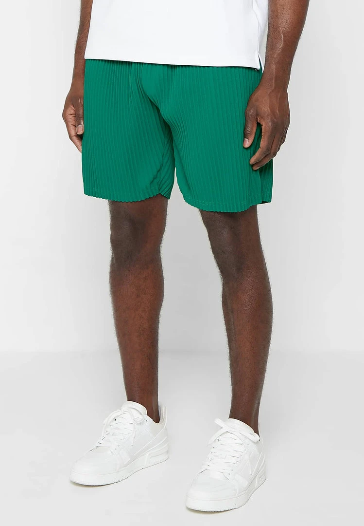 Man Shorts Pleated Shorts - Green