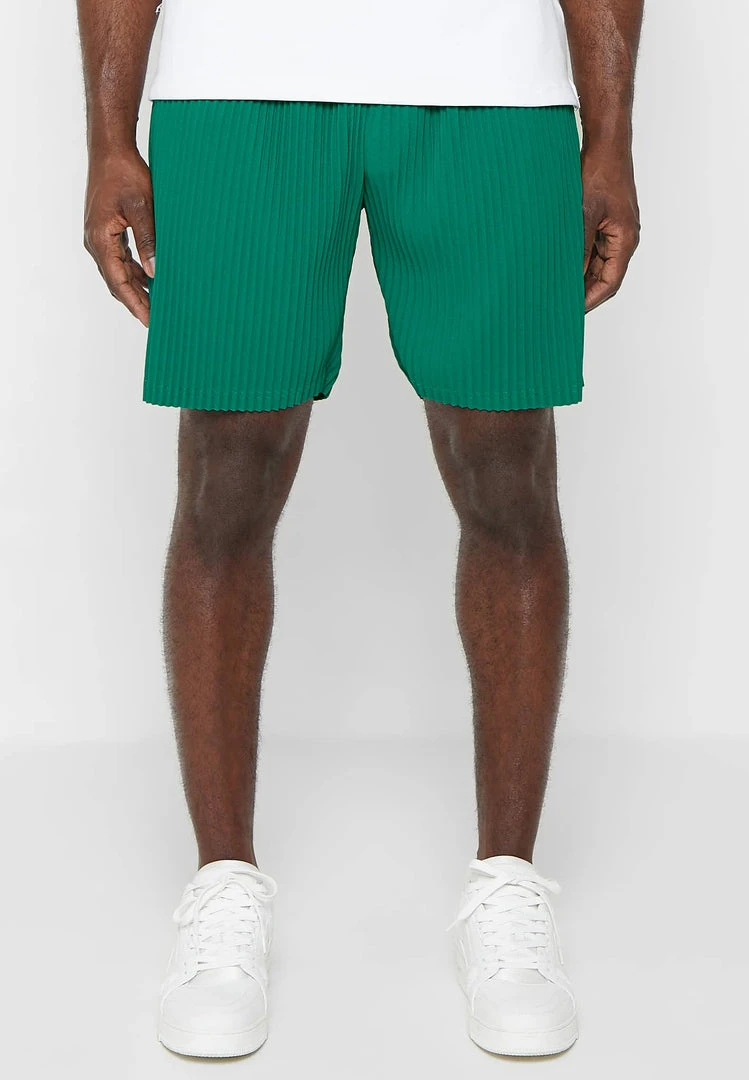 Man Shorts Pleated Shorts - Green