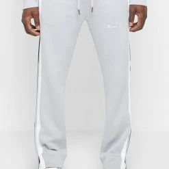 Man Tracksuit Bottoms Twin Stripe Track Pants - Grey TRACKSUITS