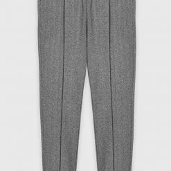 Man Casual Trousers CO-ORDS Herringbone Bottom - Grey