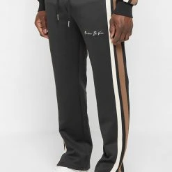 Man Tracksuit Bottoms TRACKSUITS Twin Stripe Track Pants - Black
