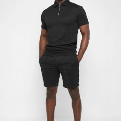 Man Shorts Jacquard Shorts - Black