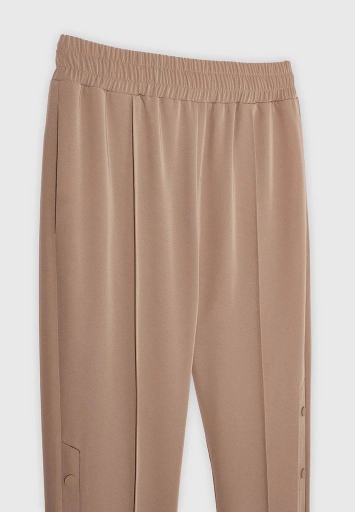 Man Tracksuit Bottoms Matte Popper Track Pants - Beige TRACKSUITS