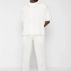 Man Shirts Pleated Shirt - Cream