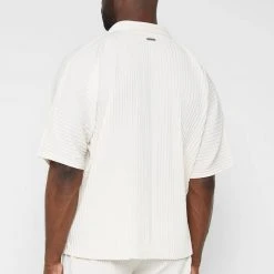 Man Shirts Pleated Shirt - Cream
