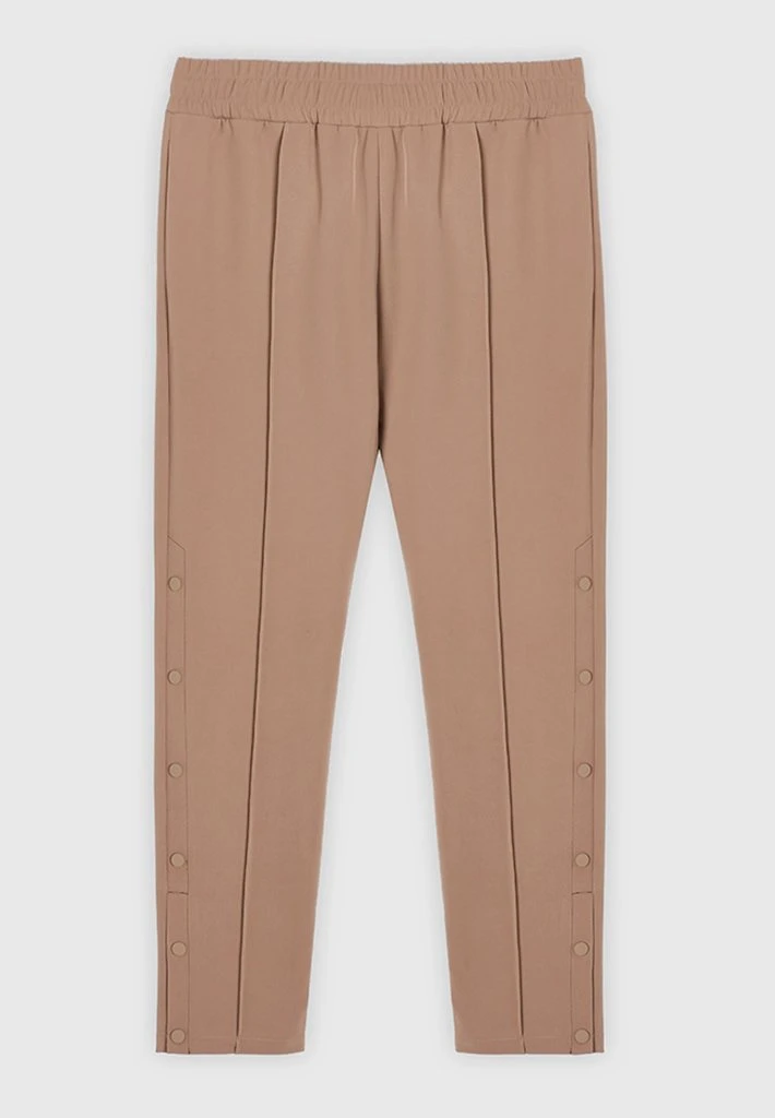 Man Tracksuit Bottoms Matte Popper Track Pants - Beige TRACKSUITS