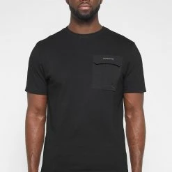 Man T-Shirts Technical Cargo Pocket T-Shirt - Black