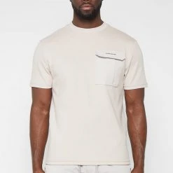 Man T-Shirts Technical Cargo Pocket T-Shirt - Stone