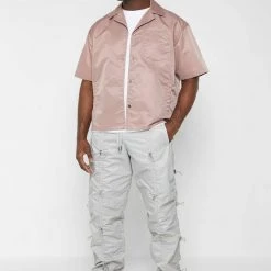 Man Shirts Nylon Revere Shirt - Pink