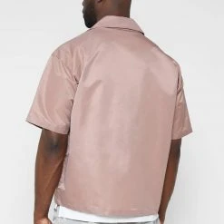 Man Shirts Nylon Revere Shirt - Pink