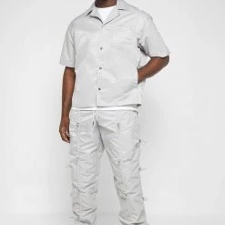 Man Shirts Nylon Revere Shirt - Grey