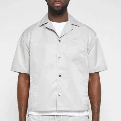 Man Shirts Nylon Revere Shirt - Grey