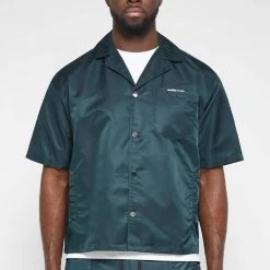 Man Shirts Nylon Revere Shirt - Green