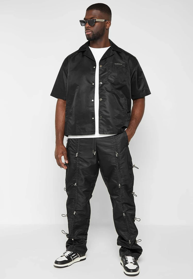 Man Shirts Nylon Revere Shirt - Black