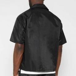 Man Shirts Nylon Revere Shirt - Black