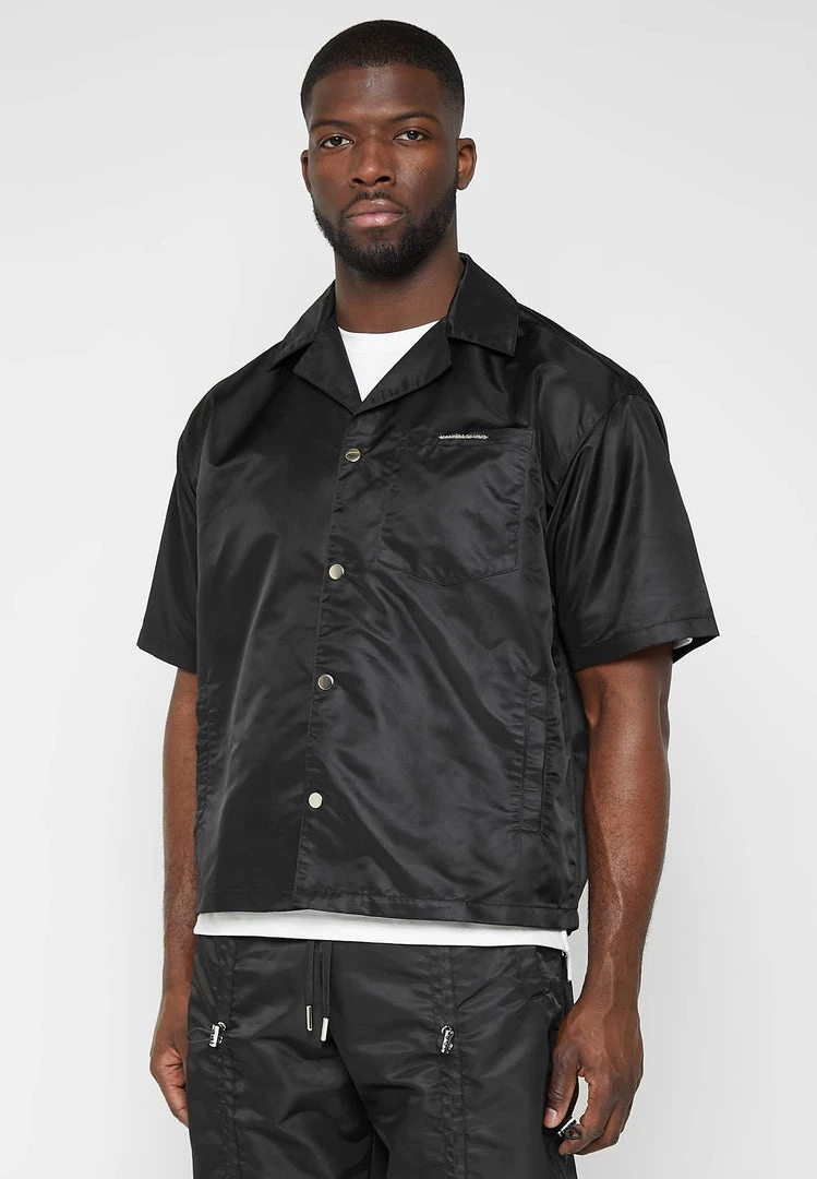 Man Shirts Nylon Revere Shirt - Black