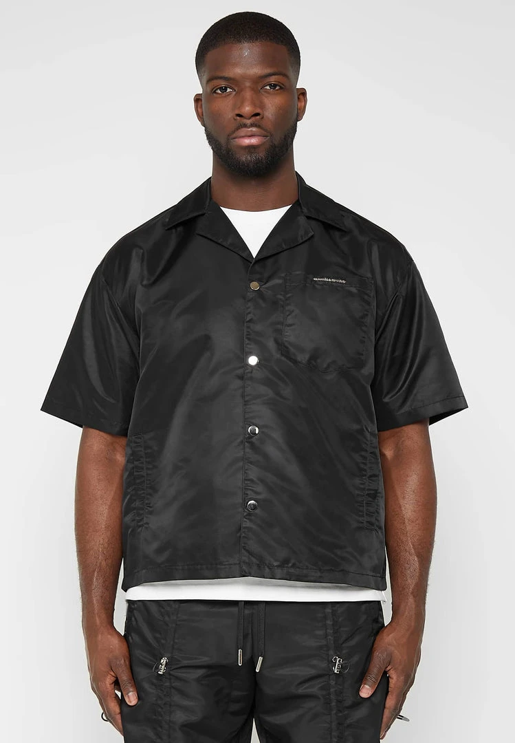 Man Shirts Nylon Revere Shirt - Black