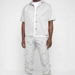 Man Casual Trousers Bungee Cargo Pants - Grey