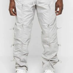 Man Casual Trousers Bungee Cargo Pants - Grey