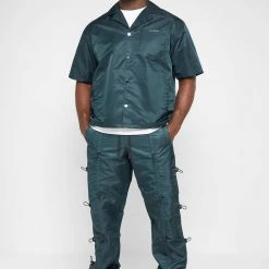Man Casual Trousers Bungee Cargo Pants - Green