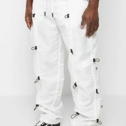 Man Casual Trousers Bungee Cargo Pants - White