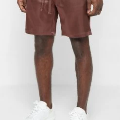 Man Shorts Satin Shorts - Brown