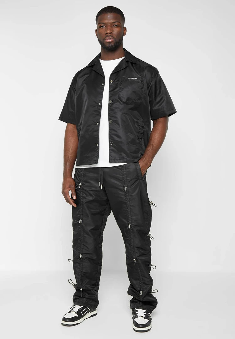 Man Casual Trousers Bungee Cargo Pants - Black