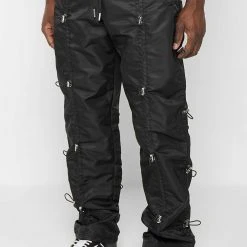 Man Casual Trousers Bungee Cargo Pants - Black