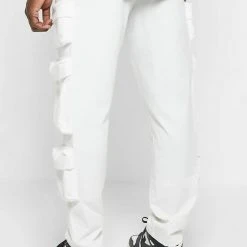 Man Casual Trousers Multi Pocket Cargo Pants - White