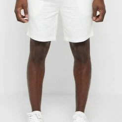 Man Shorts Textured Linen Shorts - White