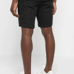Man Shorts Textured Linen Shorts - Black SHORTS SETS