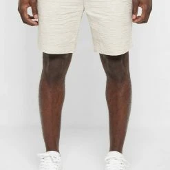 Man Shorts Textured Linen Shorts - Beige