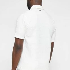 Man Shirts Textured Linen Shirt - White