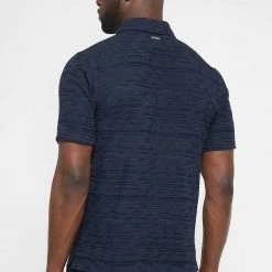 Man Shirts Textured Linen Shirt - Navy