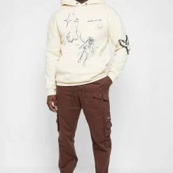 Man Hoodies Graffiti Hoodie - Cream