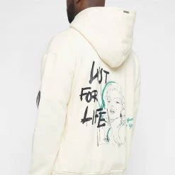 Man Hoodies Graffiti Hoodie - Cream