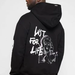 Man Hoodies Graffiti Hoodie - Black